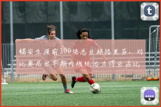 锡安生涯前300场总分超格里芬,对比奥尼尔早期内线统治力得分占比